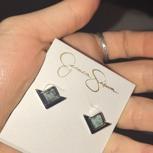 Jessica Simpson green marble earrings